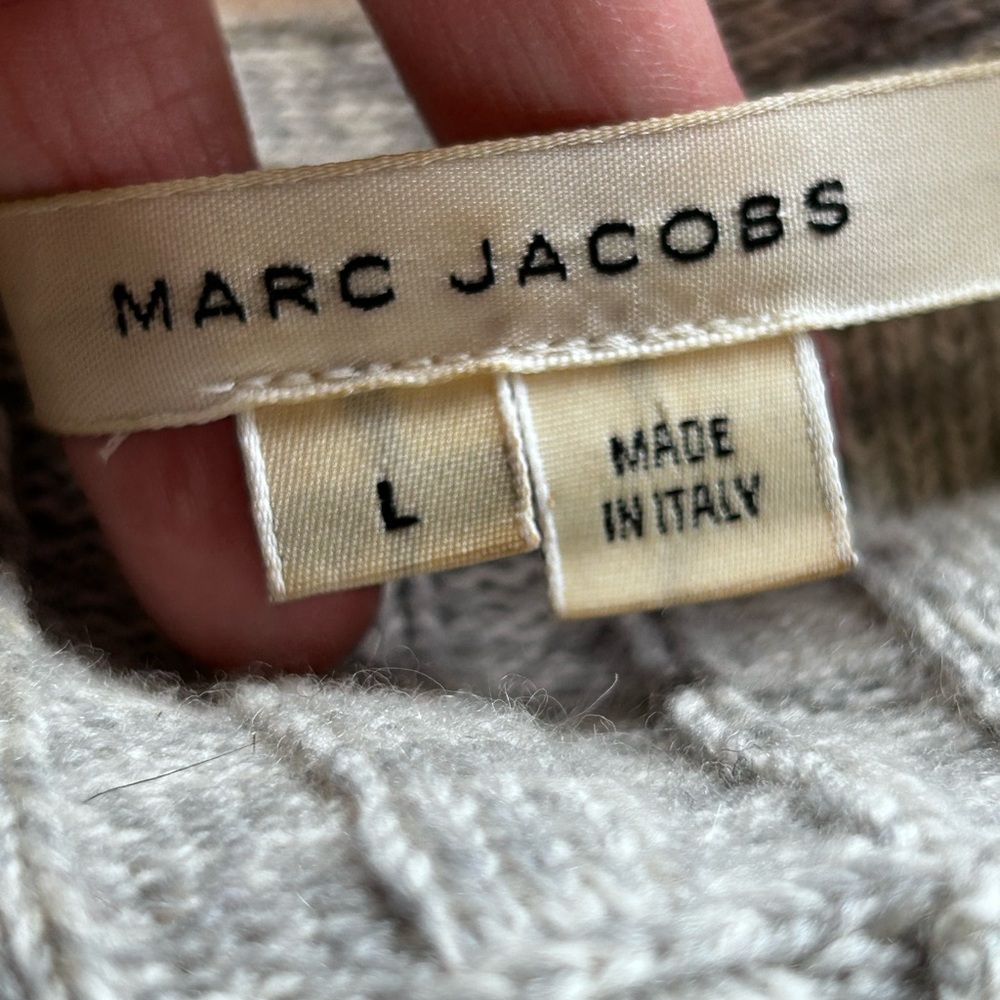 Mark Jacob’s Gray Ribbed V-Neck Button Cardigan S… - image 2